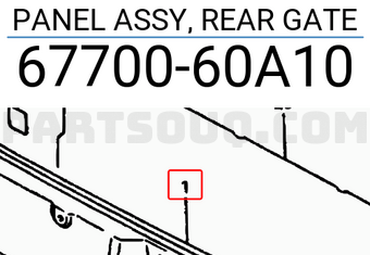 Suzuki 6770060A10 PANEL ASSY, REAR GATE