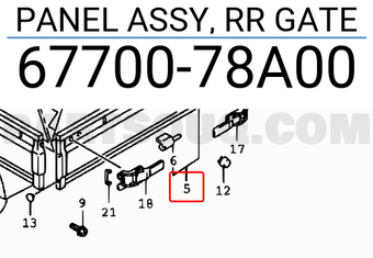 Suzuki 6770078A00 PANEL ASSY, RR GATE