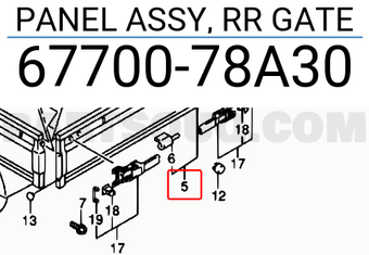 Suzuki 6770078A30 PANEL ASSY, RR GATE