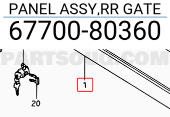 Suzuki 6770080360 PANEL ASSY,RR GATE