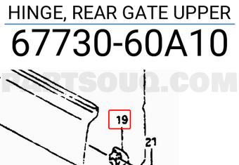 Suzuki 6773060A10 HINGE, REAR GATE UPPER