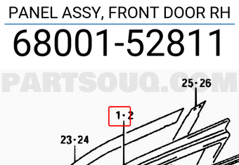 Suzuki 6800152811 PANEL ASSY, FRONT DOOR RH