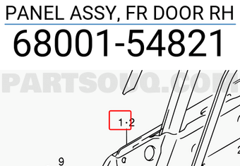 Suzuki 6800154821 PANEL ASSY, FR DOOR RH