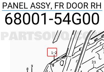 Suzuki 6800154G00 PANEL ASSY, FR DOOR RH