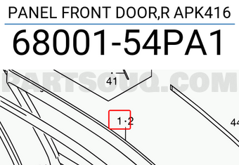 Suzuki 6800154PA1 PANEL FRONT DOOR,R APK416