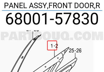 Suzuki 6800157830 PANEL ASSY,FRONT DOOR,R
