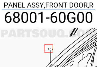 Suzuki 6800160G00 PANEL ASSY,FRONT DOOR,R