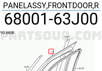 Suzuki 6800163J00 PANELASSY,FRONTDOOR,R