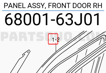 Suzuki 6800163J01 PANEL ASSY, FRONT DOOR RH