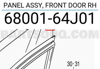 Suzuki 6800164J01 PANEL ASSY, FRONT DOOR RH