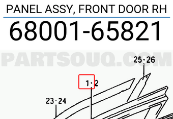 Suzuki 6800165821 PANEL ASSY, FRONT DOOR RH