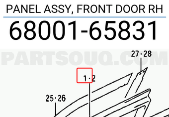 Suzuki 6800165831 PANEL ASSY, FRONT DOOR RH