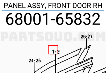 Suzuki 6800165832 PANEL ASSY, FRONT DOOR RH