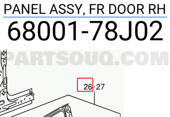 Suzuki 6800178J02 PANEL ASSY, FR DOOR RH