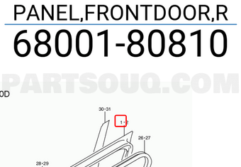 Suzuki 6800180810 PANEL,FRONTDOOR,R