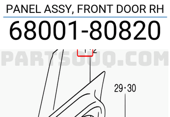 Suzuki 6800180820 PANEL ASSY, FRONT DOOR RH