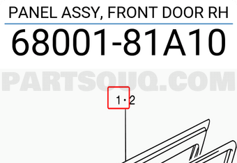Suzuki 6800181A10 PANEL ASSY, FRONT DOOR RH