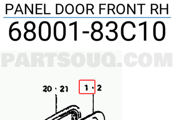 Suzuki 6800183C10 PANEL DOOR FRONT RH
