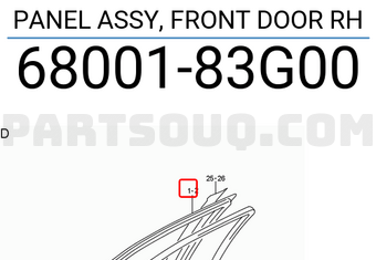 Suzuki 6800183G00 PANEL ASSY, FRONT DOOR RH