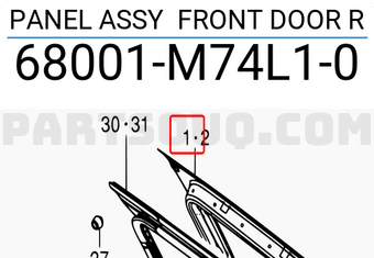 Suzuki 68001M74L10 PANEL ASSY FRONT DOOR R