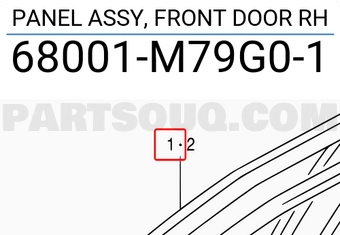 Suzuki 68001M79G01 PANEL ASSY, FRONT DOOR RH