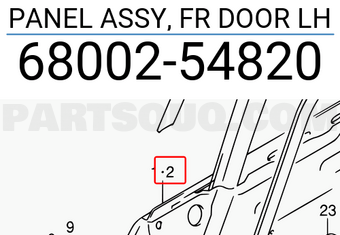 Suzuki 6800254820 PANEL ASSY, FR DOOR LH