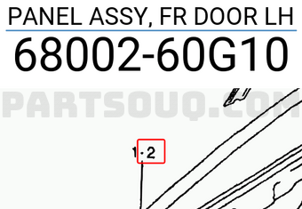 Suzuki 6800260G10 PANEL ASSY, FR DOOR LH