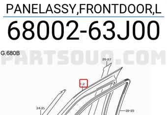 Suzuki 6800263J00 PANELASSY,FRONTDOOR,L