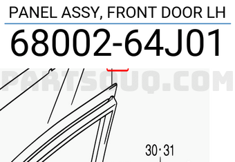 Suzuki 6800264J01 PANEL ASSY, FRONT DOOR LH