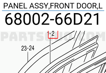 Suzuki 6800266D21 PANEL ASSY,FRONT DOOR,L