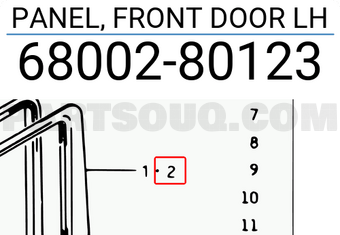 Suzuki 6800280123 PANEL, FRONT DOOR LH