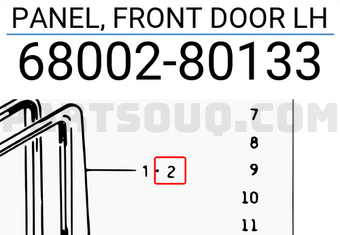 Suzuki 6800280133 PANEL, FRONT DOOR LH