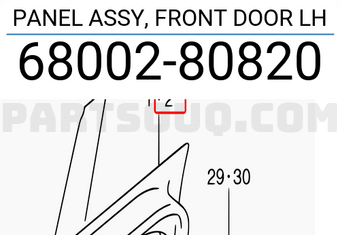 Suzuki 6800280820 PANEL ASSY, FRONT DOOR LH