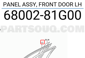 Suzuki 6800281G00 PANEL ASSY, FRONT DOOR LH