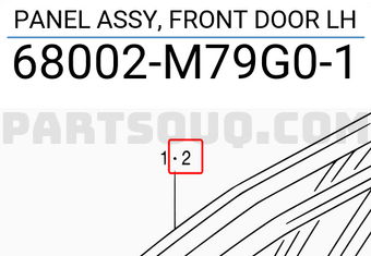 Suzuki 68002M79G01 PANEL ASSY, FRONT DOOR LH