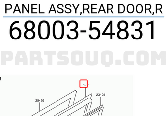 Suzuki 6800354831 PANEL ASSY,REAR DOOR,R