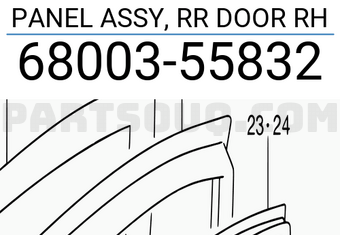 Suzuki 6800355832 PANEL ASSY, RR DOOR RH