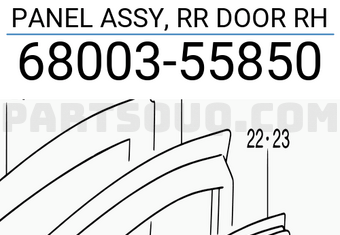 Suzuki 6800355850 PANEL ASSY, RR DOOR RH
