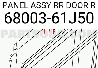 Suzuki 6800361J50 PANEL ASSY RR DOOR R