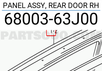 Suzuki 6800363J00 PANEL ASSY, REAR DOOR RH