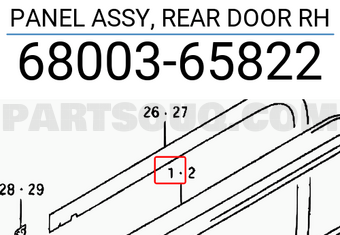 Suzuki 6800365822 PANEL ASSY, REAR DOOR RH