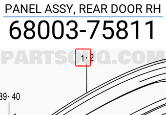 Suzuki 6800375811 PANEL ASSY, REAR DOOR RH