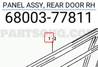 Suzuki 6800377811 PANEL ASSY, REAR DOOR RH