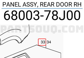 Suzuki 6800378J00 PANEL ASSY, REAR DOOR RH