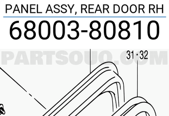 Suzuki 6800380810 PANEL ASSY, REAR DOOR RH