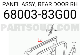 Suzuki 6800383G00 PANEL ASSY, REAR DOOR RH