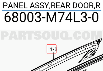 Suzuki 68003M74L30 PANEL ASSY,REAR DOOR,R