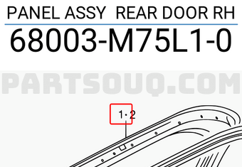 Suzuki 68003M75L10 PANEL ASSY REAR DOOR RH