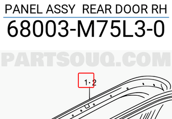Suzuki 68003M75L30 PANEL ASSY REAR DOOR RH