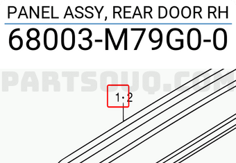 Suzuki 68003M79G00 PANEL ASSY, REAR DOOR RH